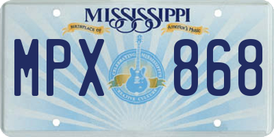 MS license plate MPX868