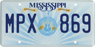 MS license plate MPX869