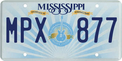 MS license plate MPX877