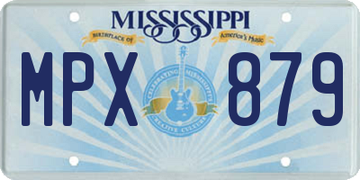 MS license plate MPX879