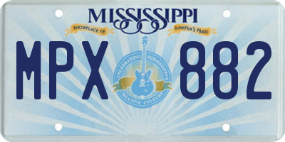 MS license plate MPX882