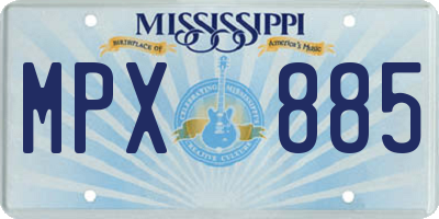 MS license plate MPX885