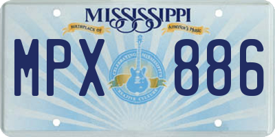 MS license plate MPX886