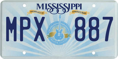 MS license plate MPX887