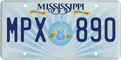 MS license plate MPX890