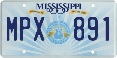 MS license plate MPX891