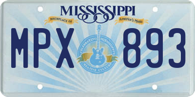 MS license plate MPX893