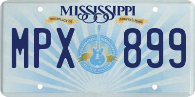MS license plate MPX899