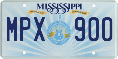 MS license plate MPX900