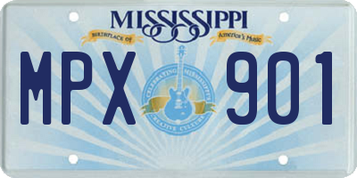 MS license plate MPX901