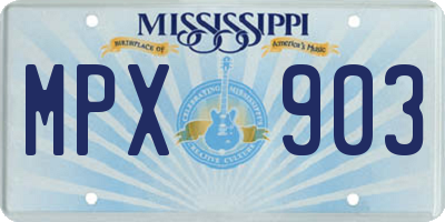 MS license plate MPX903