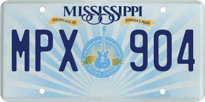 MS license plate MPX904