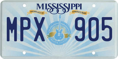 MS license plate MPX905