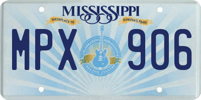 MS license plate MPX906