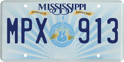MS license plate MPX913