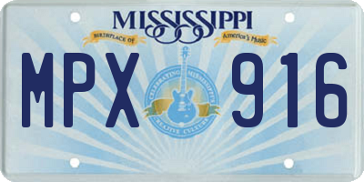 MS license plate MPX916