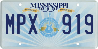 MS license plate MPX919