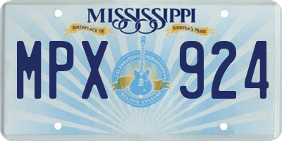 MS license plate MPX924