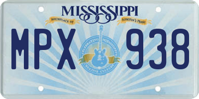 MS license plate MPX938