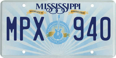 MS license plate MPX940