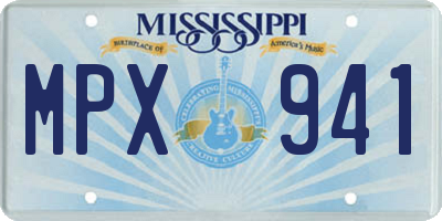 MS license plate MPX941