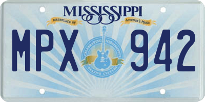 MS license plate MPX942