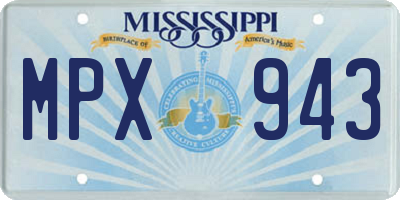 MS license plate MPX943