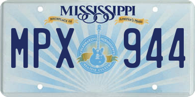 MS license plate MPX944