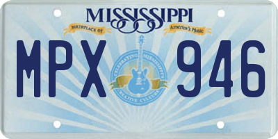 MS license plate MPX946