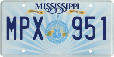MS license plate MPX951