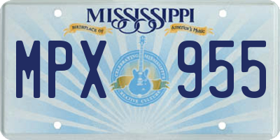MS license plate MPX955