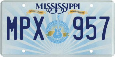 MS license plate MPX957