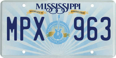 MS license plate MPX963