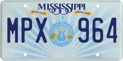 MS license plate MPX964