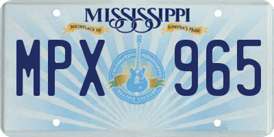 MS license plate MPX965