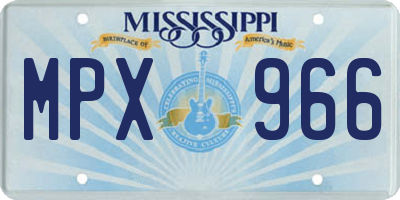 MS license plate MPX966