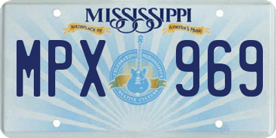 MS license plate MPX969