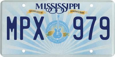 MS license plate MPX979