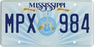 MS license plate MPX984
