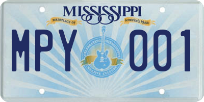 MS license plate MPY001