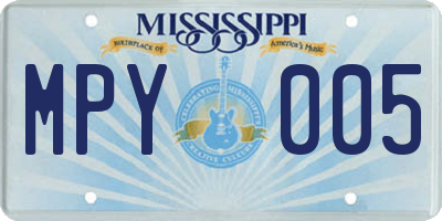 MS license plate MPY005