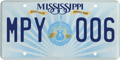 MS license plate MPY006