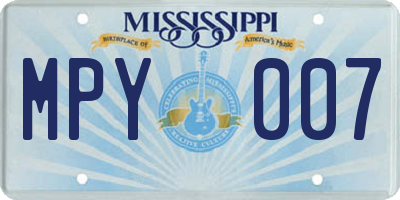 MS license plate MPY007
