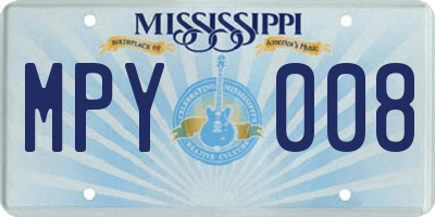 MS license plate MPY008