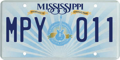 MS license plate MPY011