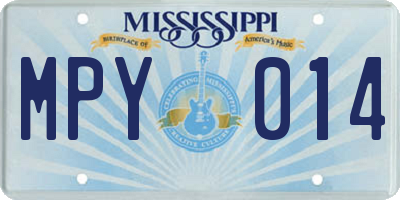 MS license plate MPY014
