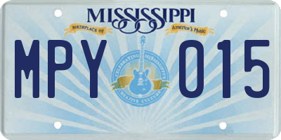 MS license plate MPY015