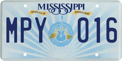 MS license plate MPY016
