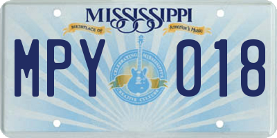 MS license plate MPY018