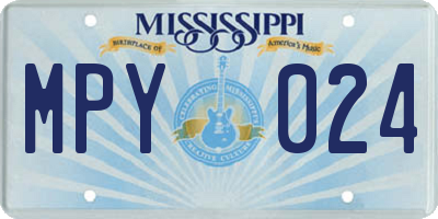 MS license plate MPY024